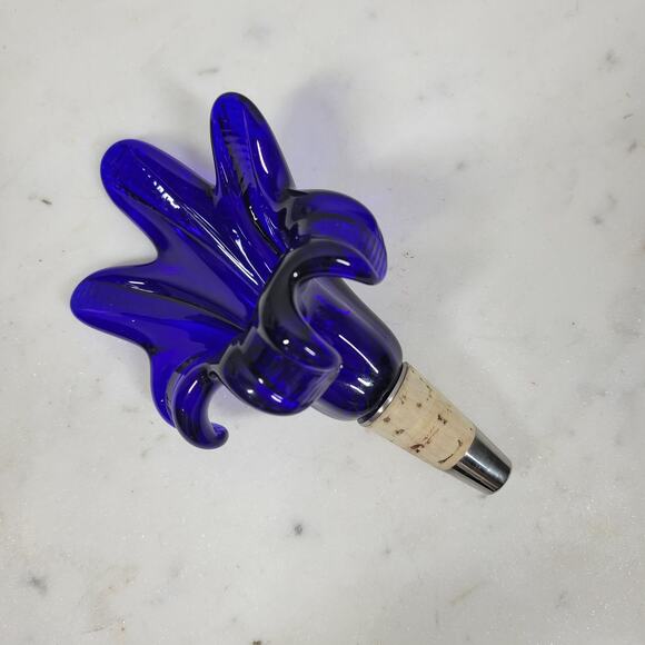 Vtg Murano 3pcs Crystal Flower Cork Stopper Pink Blue Green Hand Blown Art Glass - Picture 3 of 12